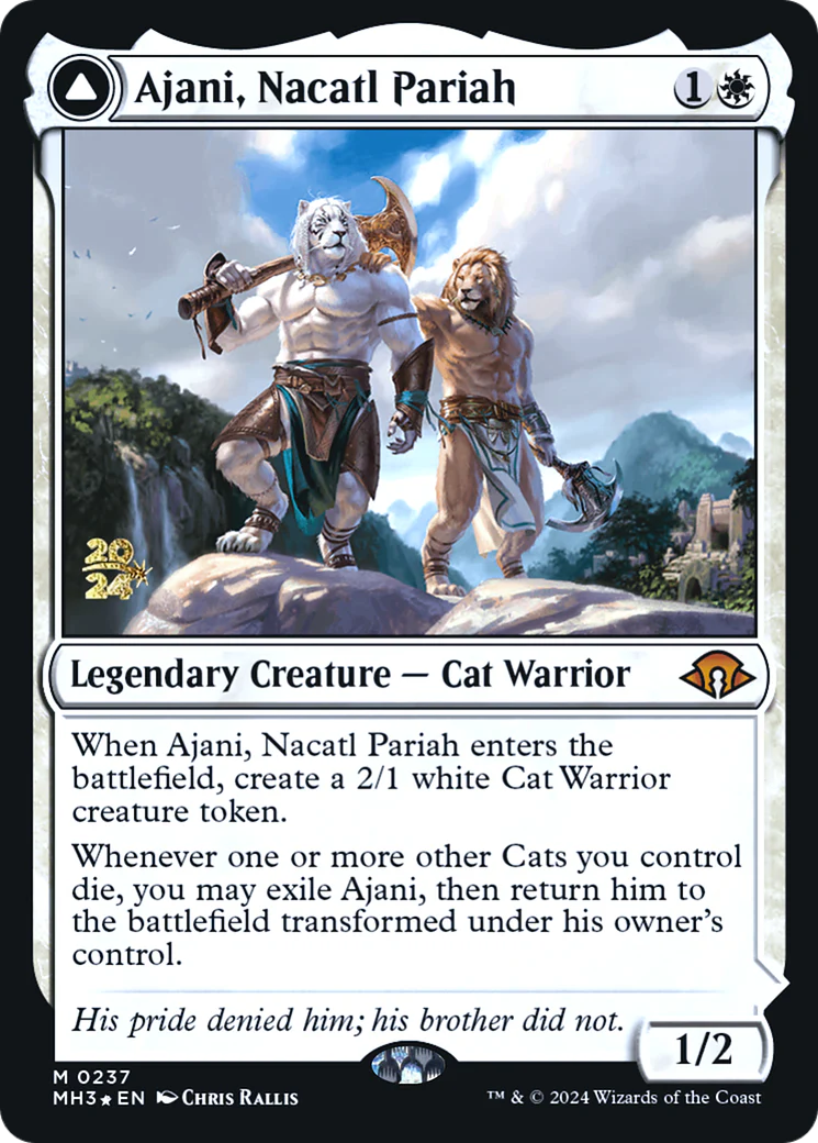 Ajani, Nacatl Pariah // Ajani, Nacatl Avenger (PRE-237) - Modern Horizons 3 Promos Foil - Image 3