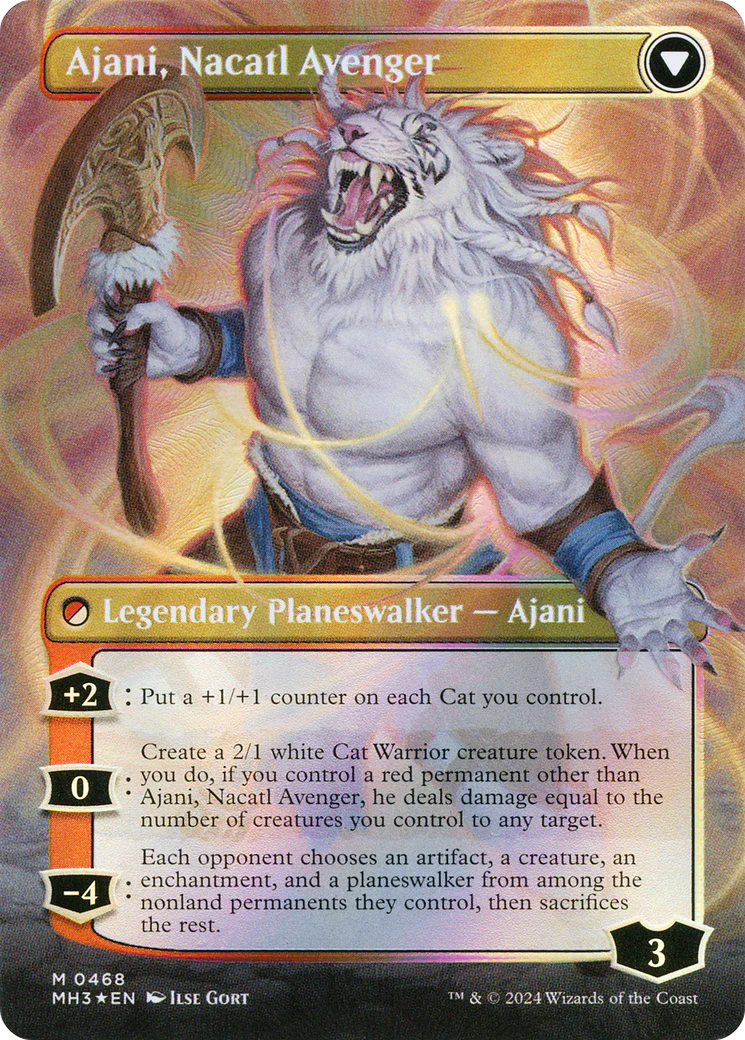 Ajani, Nacatl Pariah (Borderless) (Textured Foil) (MH3-468) - Modern Horizons 3 (Borderless) Foil - Image 3