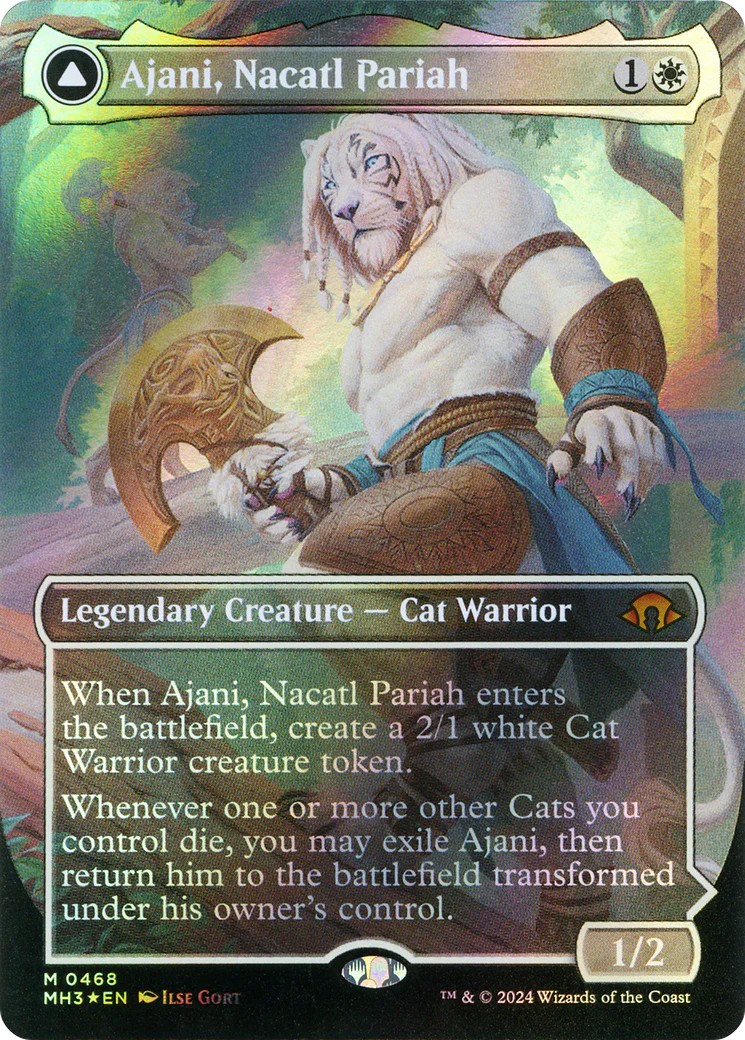 Ajani, Nacatl Pariah (Borderless) (Textured Foil) (MH3-468) - Modern Horizons 3 (Borderless) Foil - Image 4