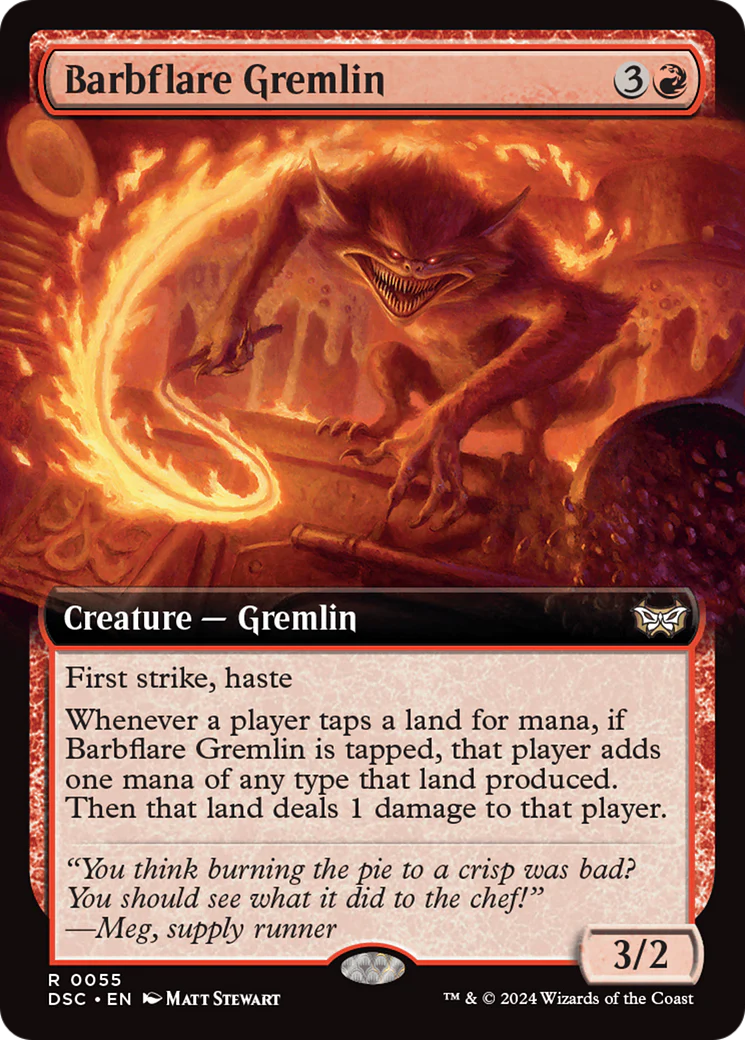 Barbflare Gremlin (DSC-055) - Duskmourn: House of Horror Commander: (Extended Art)