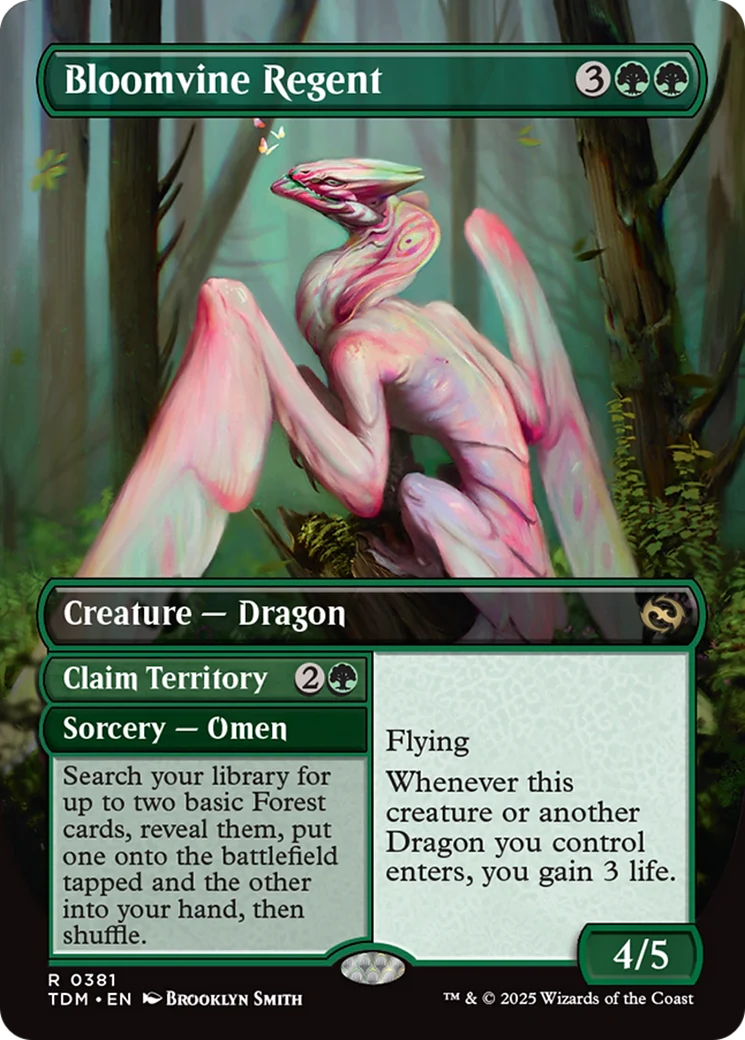 Bloomvine Regent // Claim Territory // Bloomvine Regent (TDM-381) - Tarkir: Dragonstorm (Borderless) - Image 3