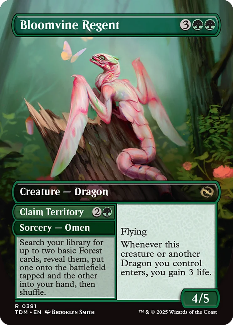 Bloomvine Regent // Claim Territory // Bloomvine Regent (TDM-381) - Tarkir: Dragonstorm (Borderless) Foil - Image 3