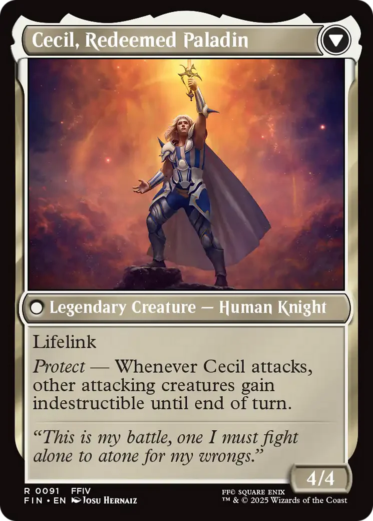 Cecil, Dark Knight // Cecil, Redeemed Paladin (FIN-091) - FINAL FANTASY - Image 2