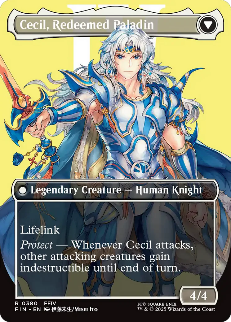 Cecil, Dark Knight // Cecil, Redeemed Paladin (FIN-380) - FINAL FANTASY (Borderless) Foil - Image 2