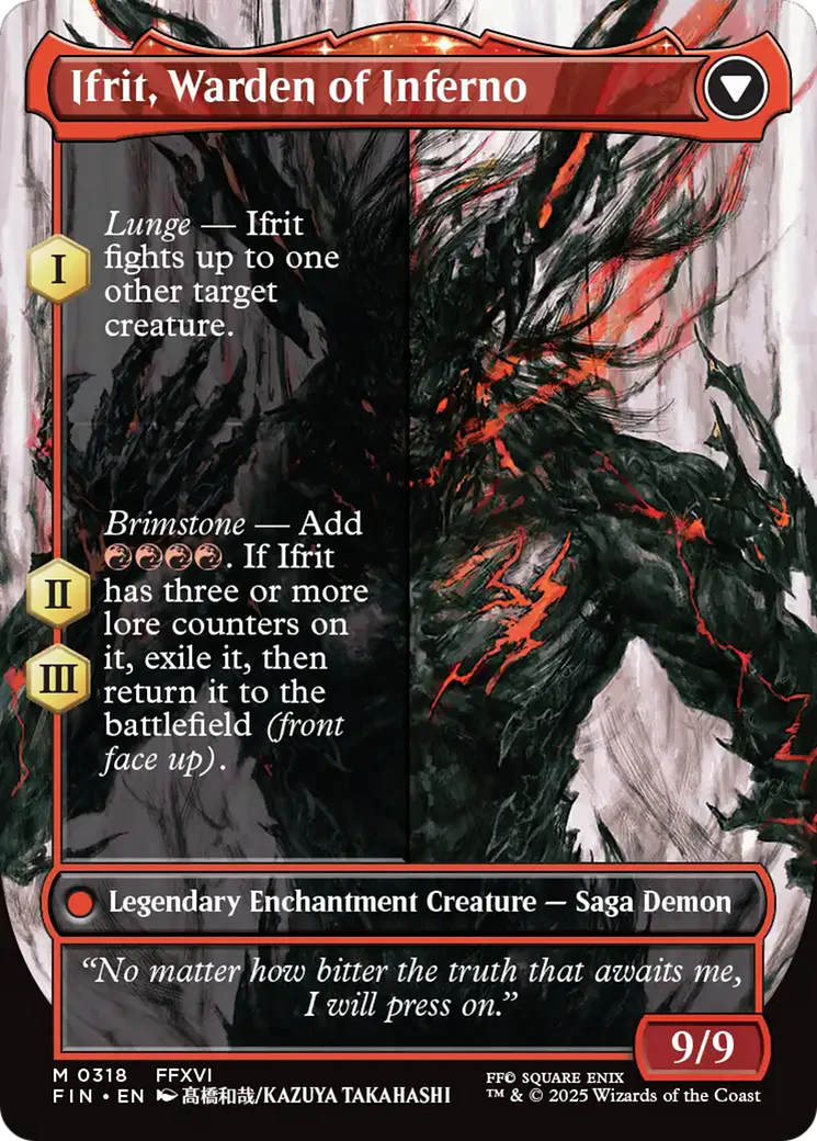 Clive, Ifrit's Dominant // Ifrit, Warden of Inferno (FIN-318) - FINAL FANTASY: (enchantment) (Borderless) - Image 3