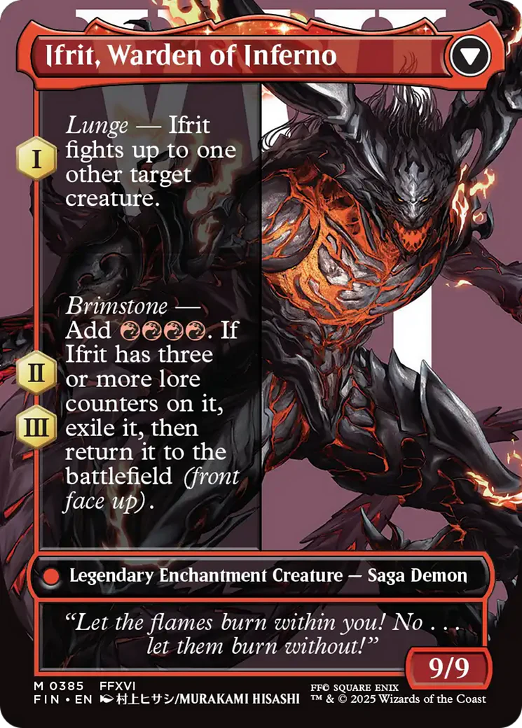 Clive, Ifrit's Dominant // Ifrit, Warden of Inferno (FIN-385) - FINAL FANTASY: (enchantment) (Borderless) Foil - Image 3