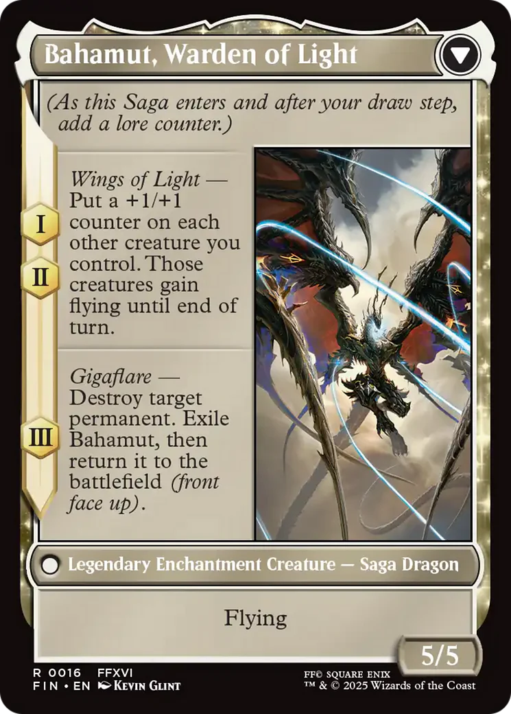 Dion, Bahamut's Dominant // Bahamut, Warden of Light (FIN-016) - FINAL FANTASY: (enchantment) - Image 5