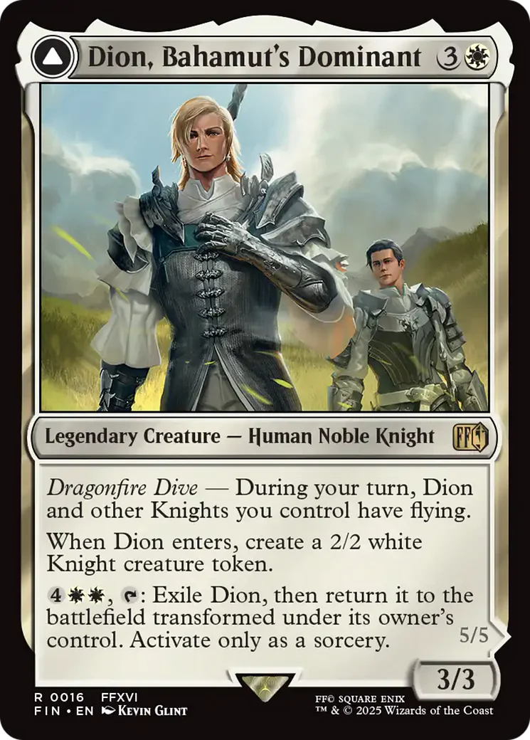 Dion, Bahamut's Dominant // Bahamut, Warden of Light (FIN-016) - FINAL FANTASY: (enchantment) Foil - Image 2
