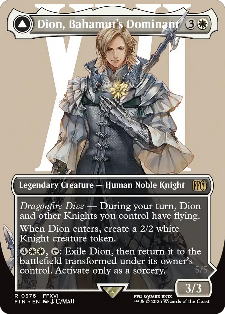 Dion, Bahamut's Dominant // Bahamut, Warden of Light (FIN-376) - FINAL FANTASY: (enchantment) (Borderless) - Image 9