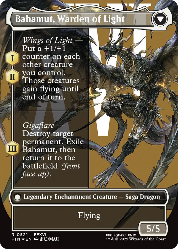 Dion, Bahamut's Dominant // Bahamut, Warden of Light (FIN-521) - FINAL FANTASY: (enchantment) (Borderless) Foil - Image 4