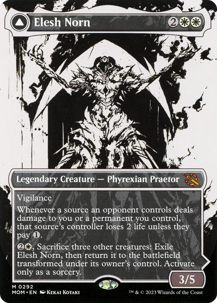 Elesh Norn // The Argent Etchings (MOM-292) - March of the Machine: (Showcase) (Borderless) Foil - Image 3