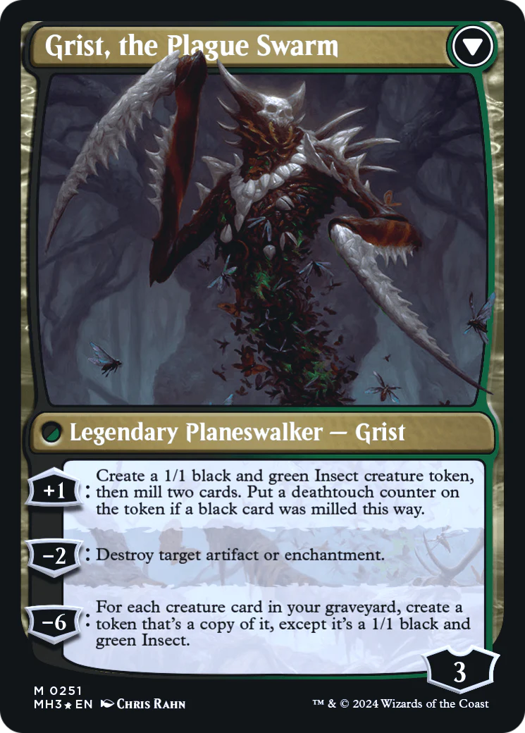 Grist, Voracious Larva // Grist, the Plague Swarm (PRE-251) - Modern Horizons 3 Promos Foil - Image 2