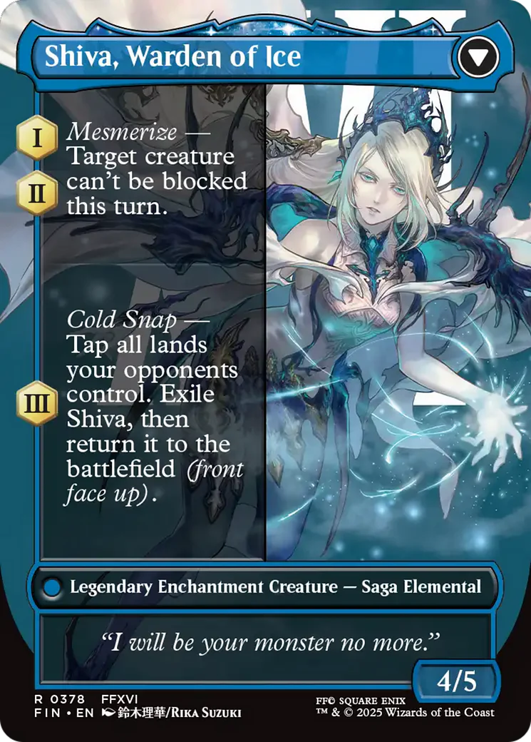 Jill, Shiva's Dominant // Shiva, Warden of Ice (FIN-378) - FINAL FANTASY: (enchantment) (Borderless) - Image 2