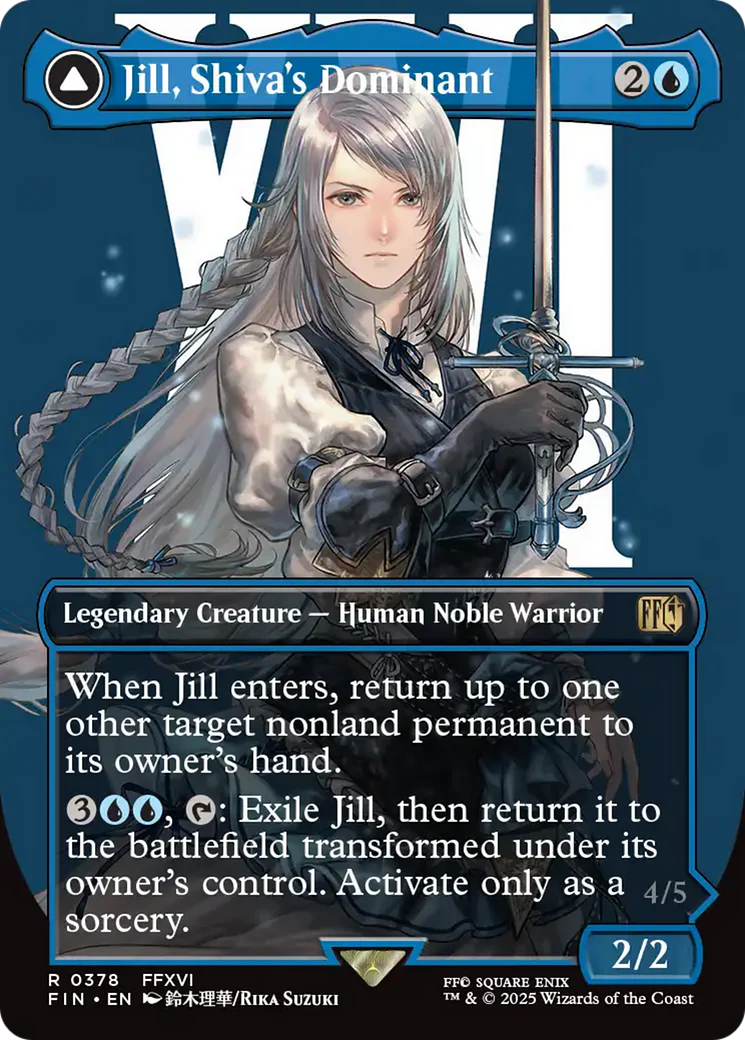 Jill, Shiva's Dominant // Shiva, Warden of Ice (FIN-378) - FINAL FANTASY: (enchantment) (Borderless) Foil - Image 3