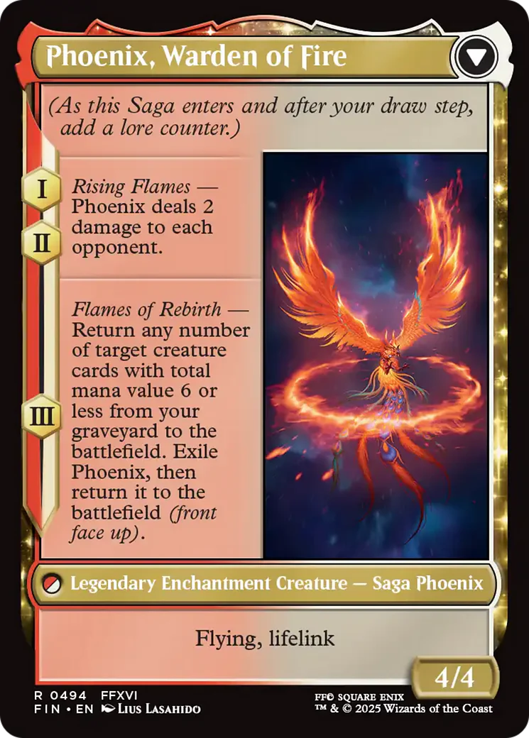 Joshua, Phoenix's Dominant // Phoenix, Warden of Fire (FIN-494) - FINAL FANTASY: (enchantment, Extended Art) - Image 4