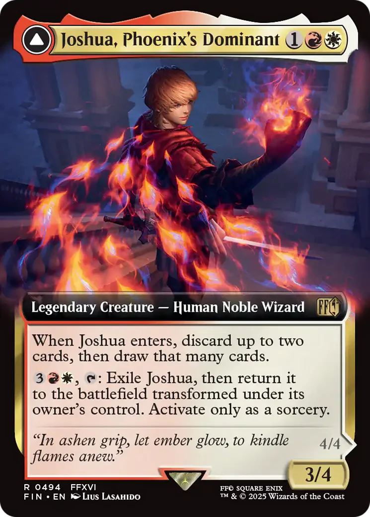 Joshua, Phoenix's Dominant // Phoenix, Warden of Fire (FIN-494) - FINAL FANTASY: (enchantment, Extended Art) Foil - Image 9