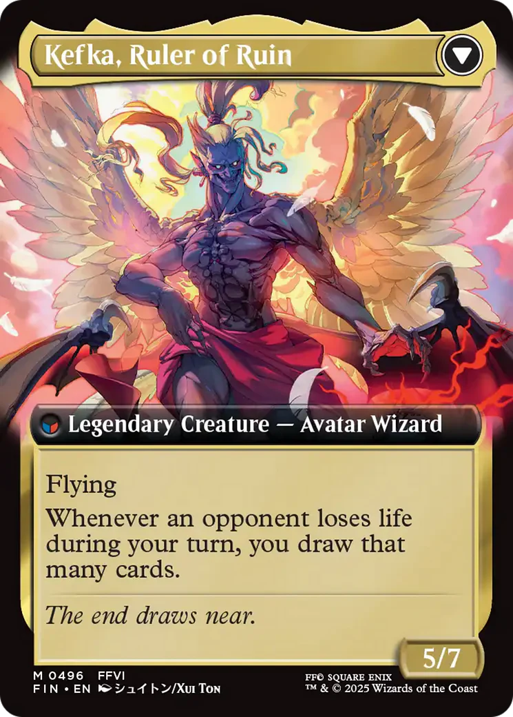 Kefka, Court Mage // Kefka, Ruler of Ruin (FIN-496) - FINAL FANTASY: (Extended Art) Foil - Image 4