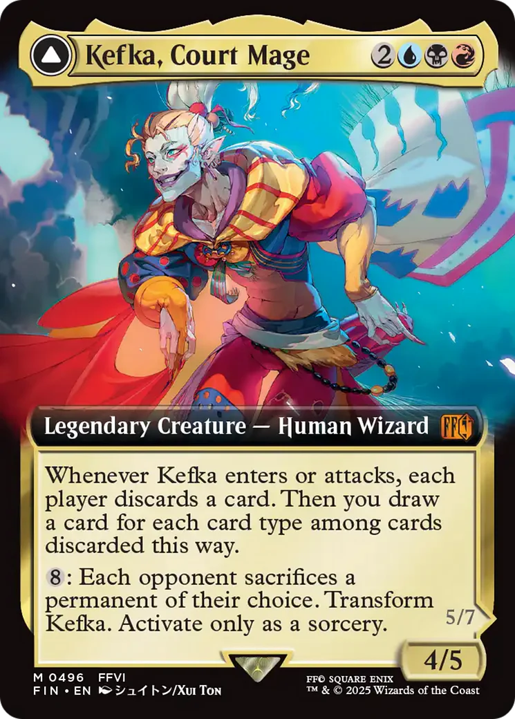 Kefka, Court Mage // Kefka, Ruler of Ruin (FIN-496) - FINAL FANTASY: (Extended Art) Foil - Image 5