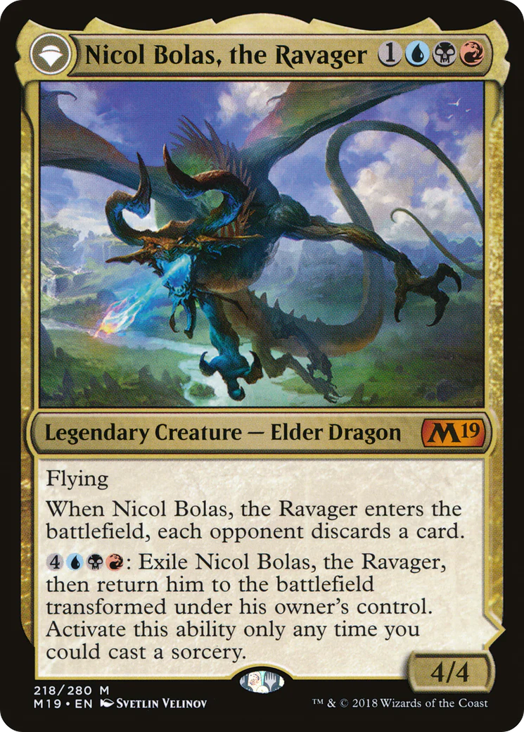Nicol Bolas, the Ravager // Nicol Bolas, the Arisen (M19-218) - Core Set 2019: (originpwdfc) - Image 3