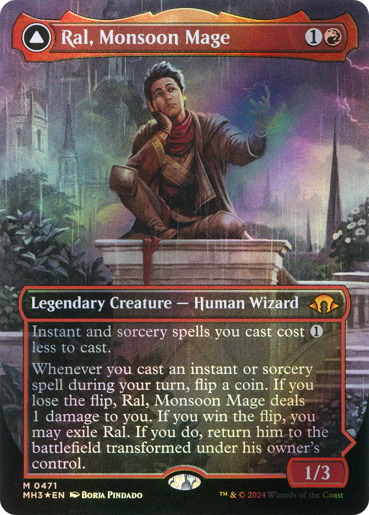 Ral, Monsoon Mage (Borderless) (Textured Foil) (MH3-471) - Modern Horizons 3 (Borderless) Foil - Image 2