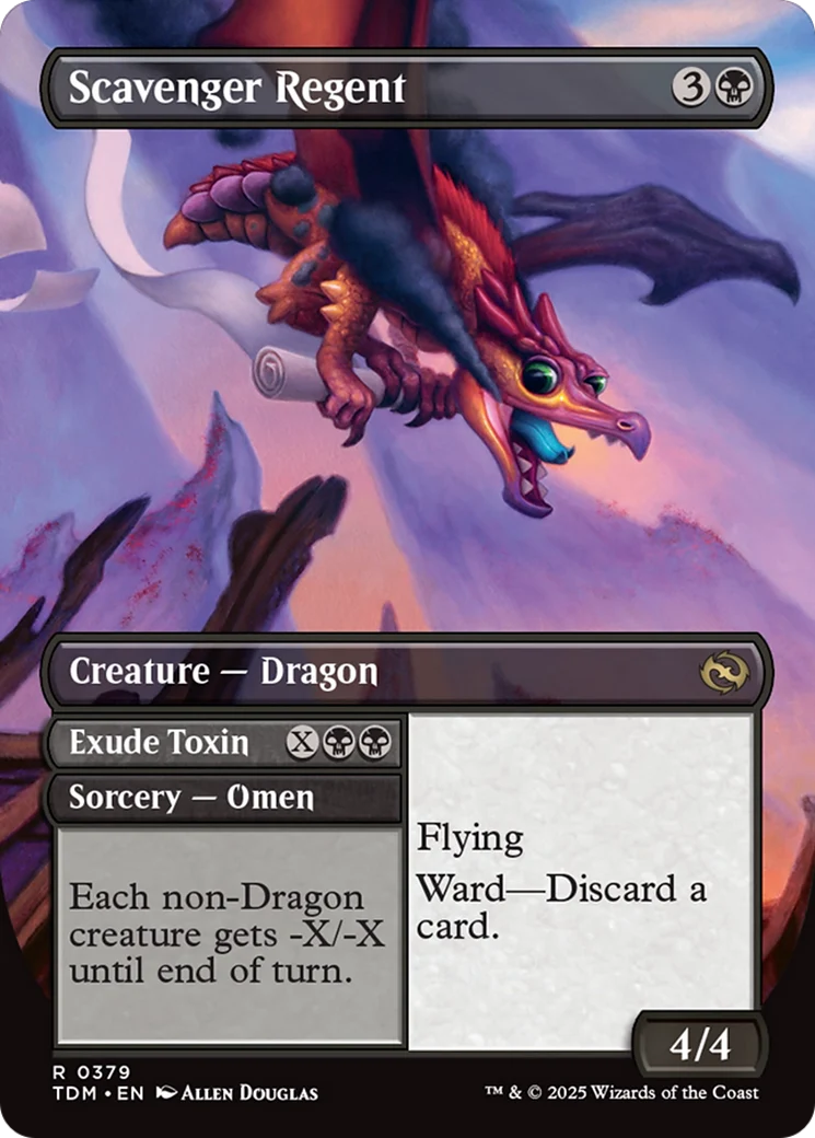 Scavenger Regent // Exude Toxin // Scavenger Regent (TDM-379) - Tarkir: Dragonstorm (Borderless) Foil - Image 3