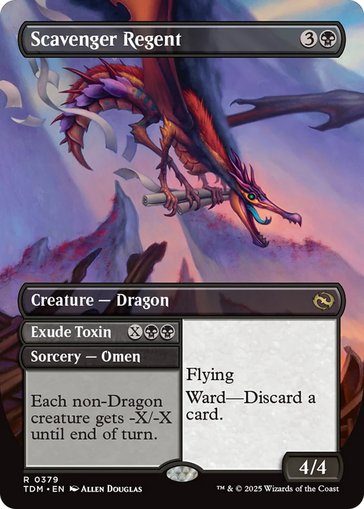 Scavenger Regent // Exude Toxin // Scavenger Regent (TDM-379) - Tarkir: Dragonstorm (Borderless) Foil - Image 4
