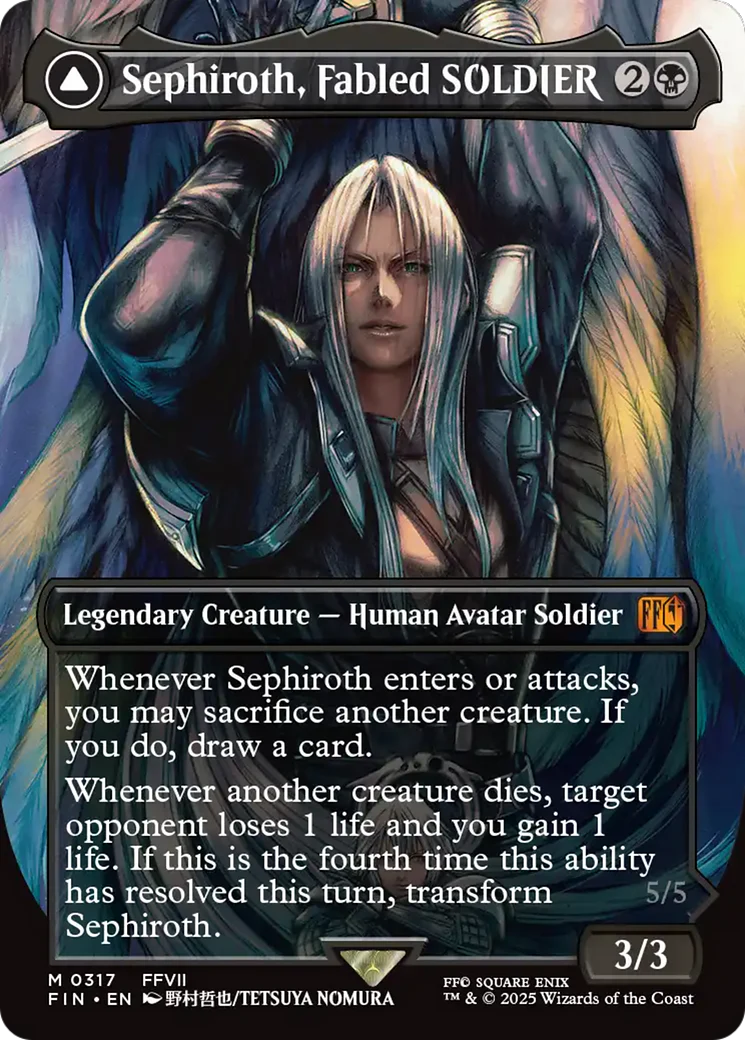 Sephiroth, Fabled SOLDIER // Sephiroth, One-Winged Angel (FIN-317) - FINAL FANTASY (Borderless) Foil - Image 10