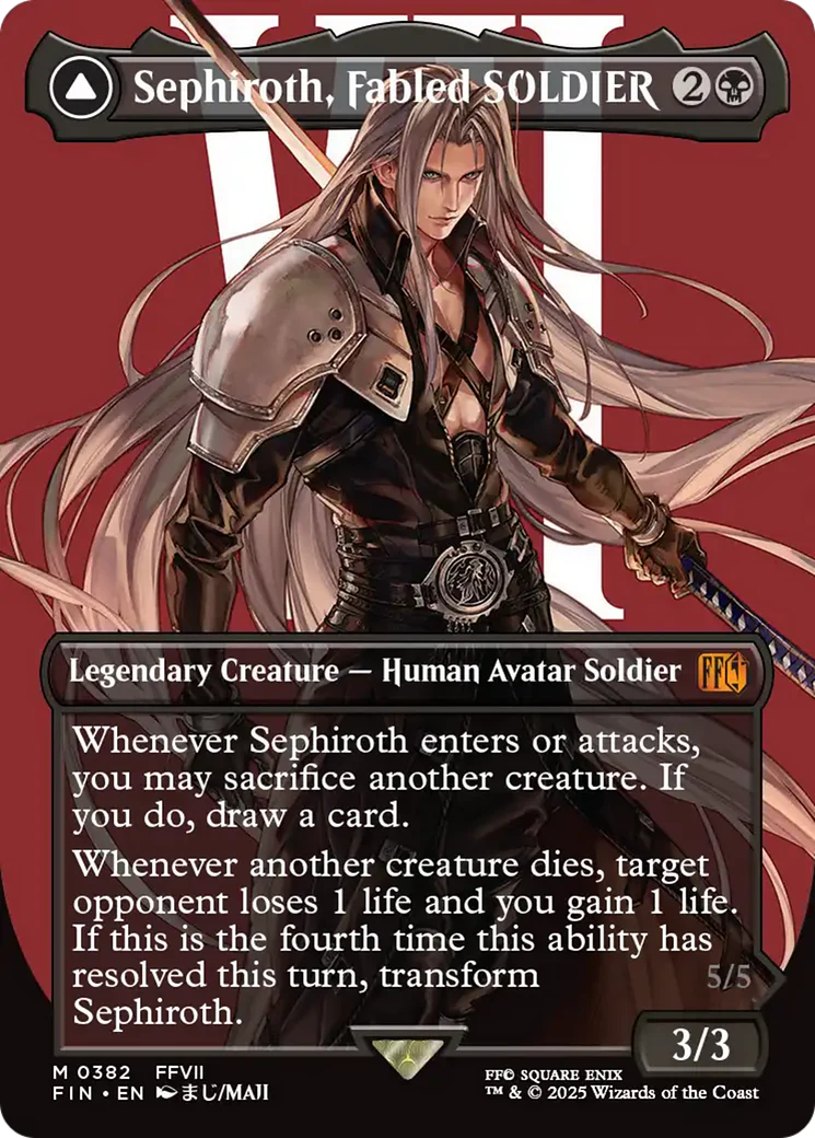 Sephiroth, Fabled SOLDIER // Sephiroth, One-Winged Angel (FIN-382) - FINAL FANTASY (Borderless) Foil - Image 6