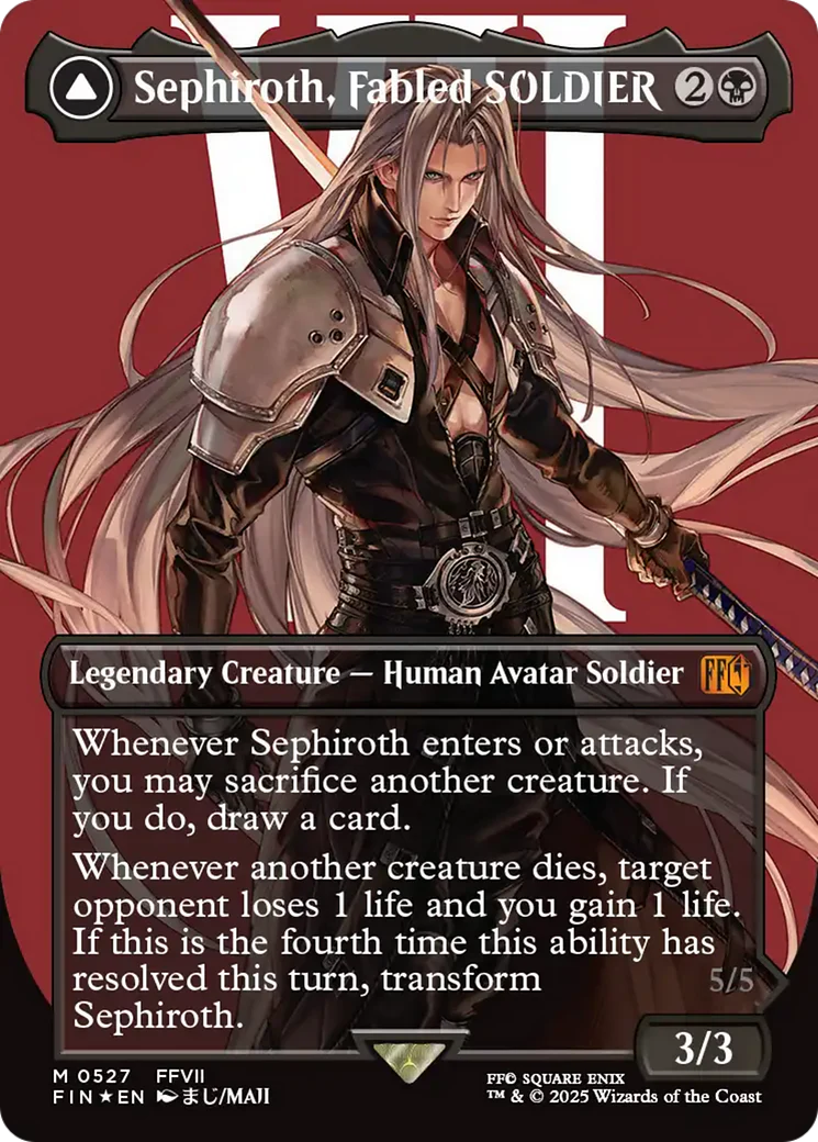 Sephiroth, Fabled SOLDIER // Sephiroth, One-Winged Angel (FIN-527) - FINAL FANTASY (Borderless) Foil - Image 7