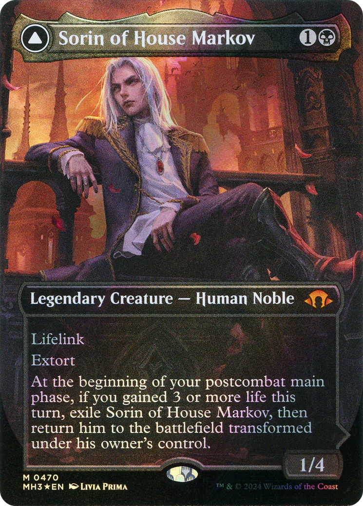 Sorin of House Markov (Borderless) (Textured Foil) (MH3-470) - Modern Horizons 3 (Borderless) Foil - Image 3