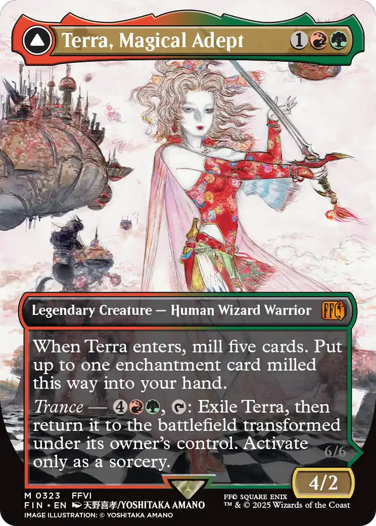 Terra, Magical Adept // Esper Terra (FIN-323) - FINAL FANTASY: (enchantment) (Borderless) - Image 5