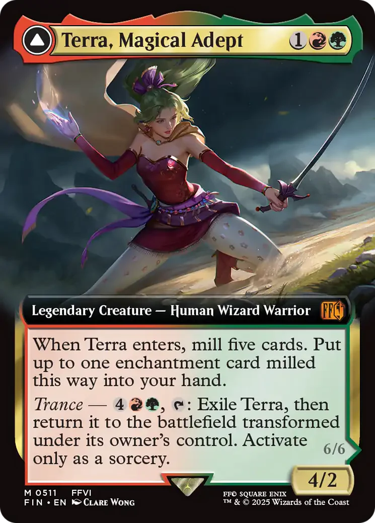 Terra, Magical Adept // Esper Terra (FIN-511) - FINAL FANTASY: (enchantment, Extended Art) Foil - Image 2