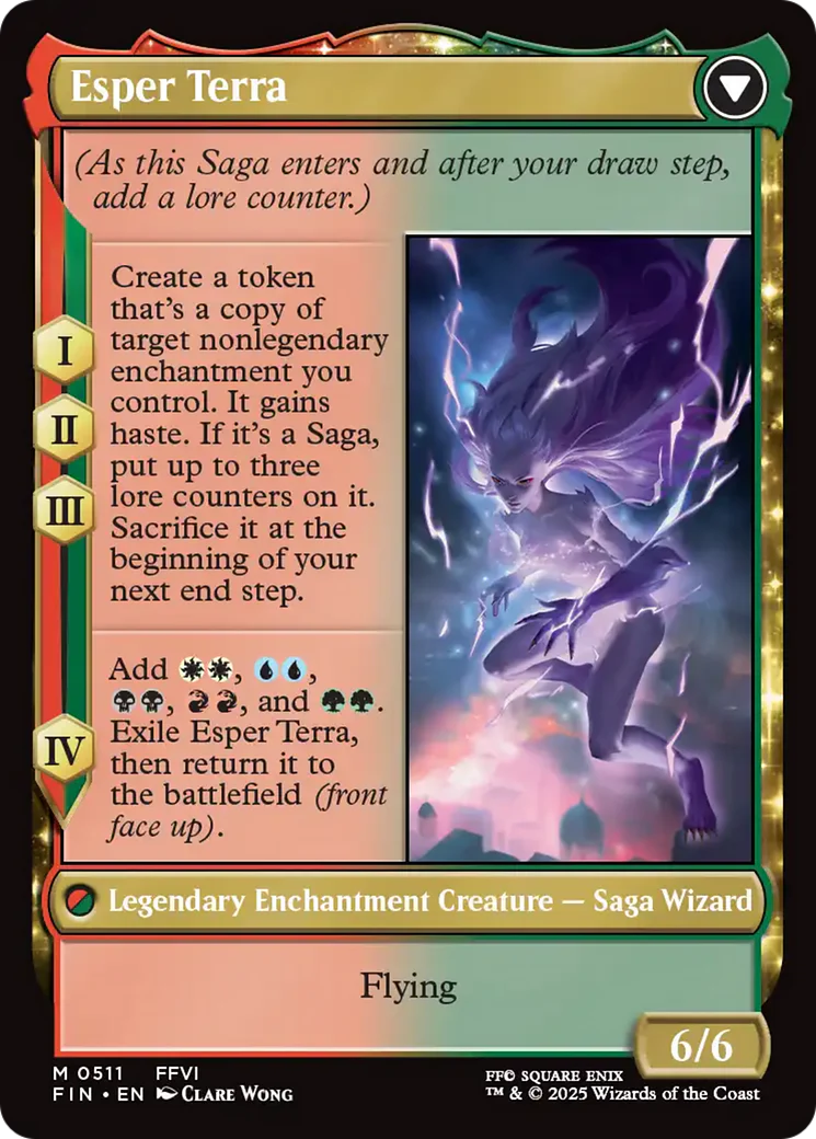 Terra, Magical Adept // Esper Terra (FIN-511) - FINAL FANTASY: (enchantment, Extended Art) Foil - Image 5